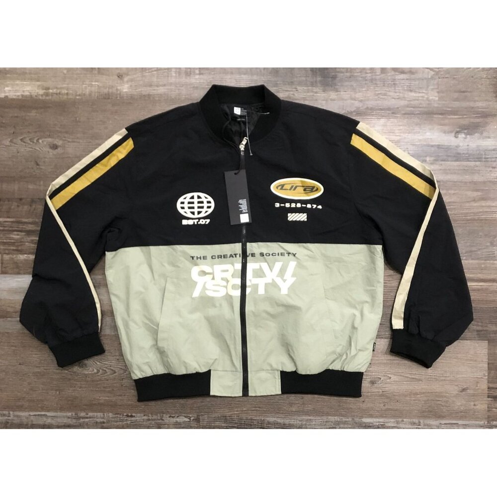 Lira Mens XL Black & Gray CRTV I SCTY Windbreaker Jacket New with Tags